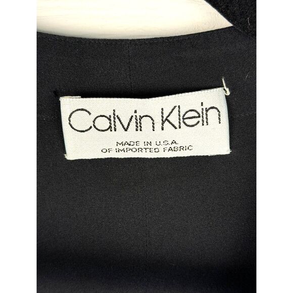 Calvin Klein Collection Vtg Collarless Blazer Womens Black 100% silk Made in USA - Picture 6 of 7